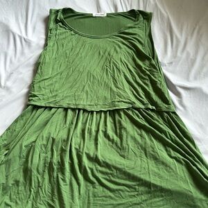Bearsland Olive Green Sleeveless Nursing Jersey Top